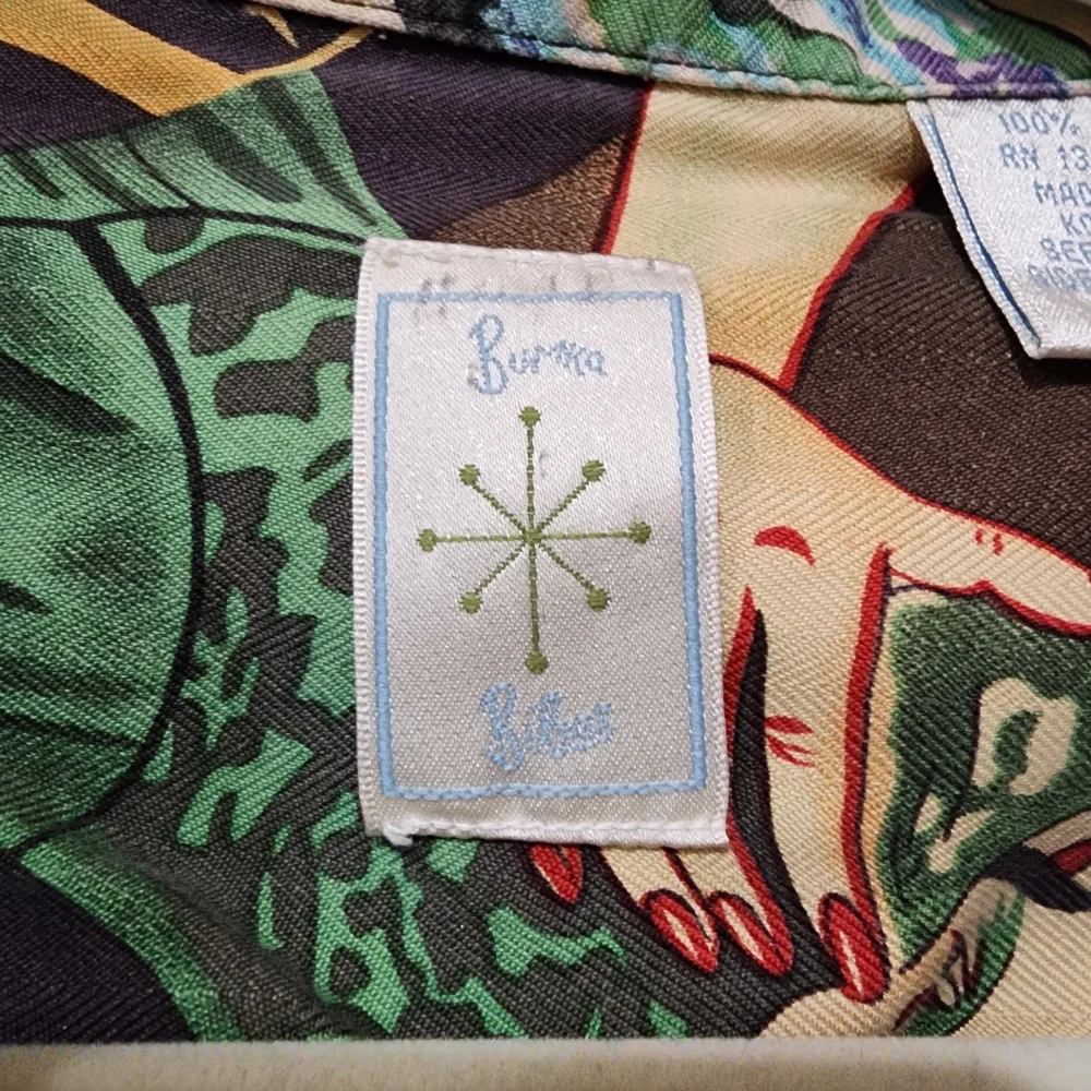 Burma Bibas Shirt Pinball Moon Glow Comic Strip Art 100% Silk size Large